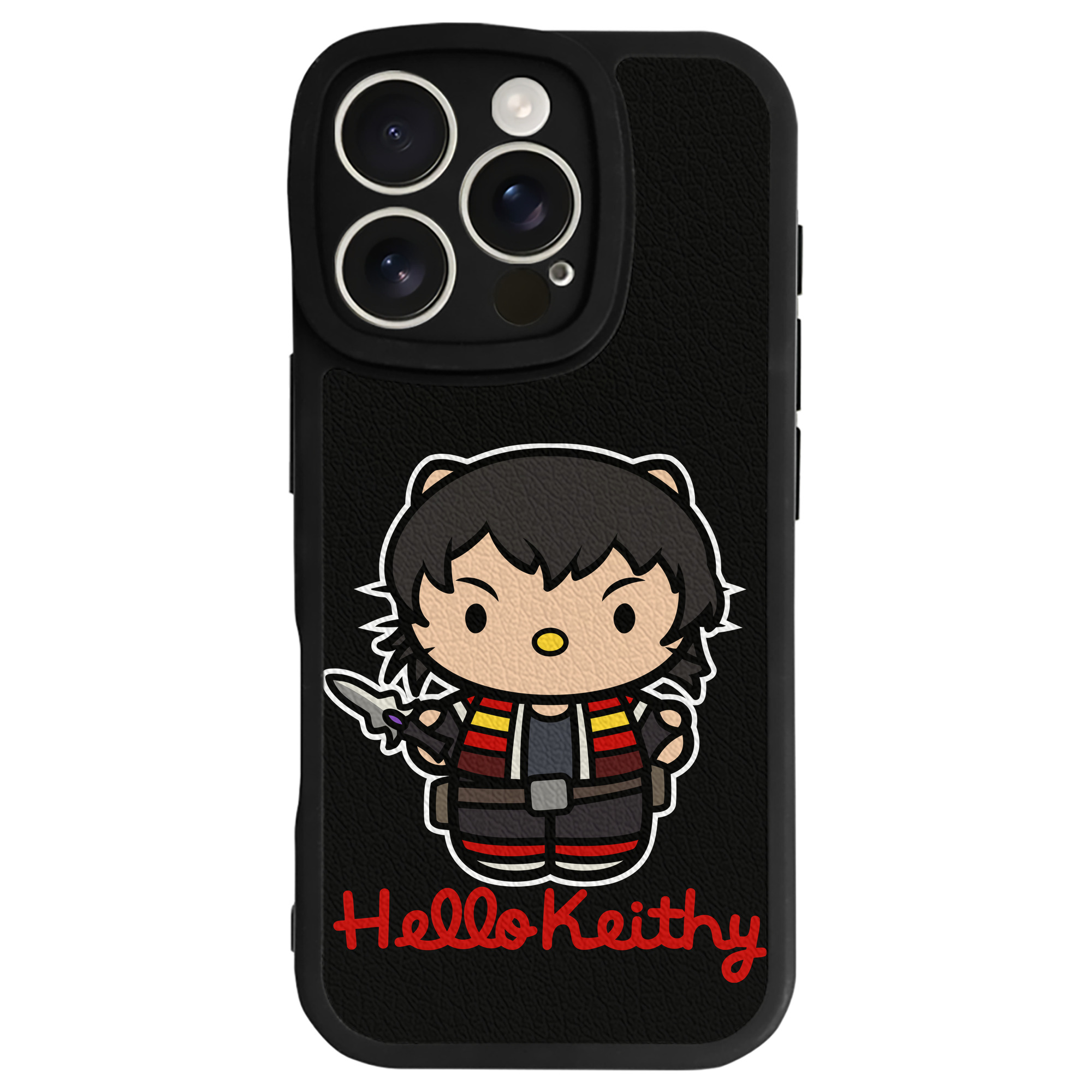 （画像用） Hello Kitty ハローキティ 【iPhone 16シリーズ対応】シリコンスマホケース（レザー調） 材質：シリコン
